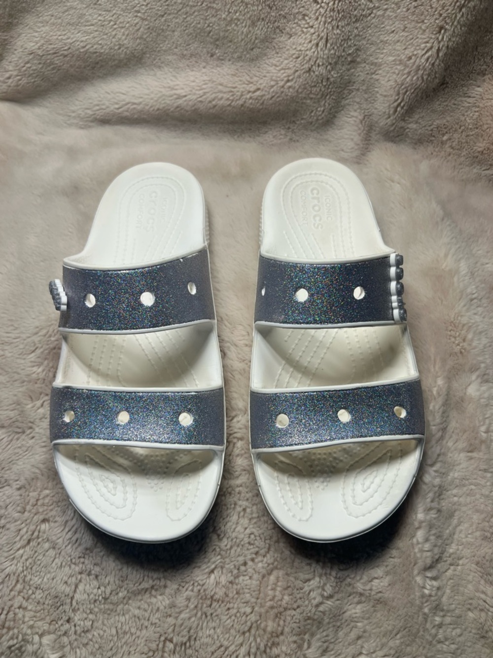 Crocs Classic Croc Glitter II Slide Sandals size 9